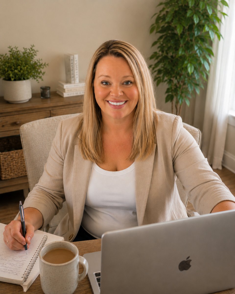 Brandy Nicole working at her desk